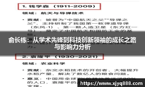 俞长栋：从学术先锋到科技创新领袖的成长之路与影响力分析